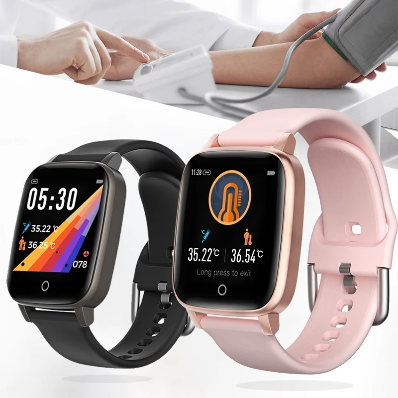 

Smart Watch Women New T1 Body Temperature Measure Heart Rate Blood Pressure Oxygen Bracelet Call Reminder SmartWatch Men Relogio