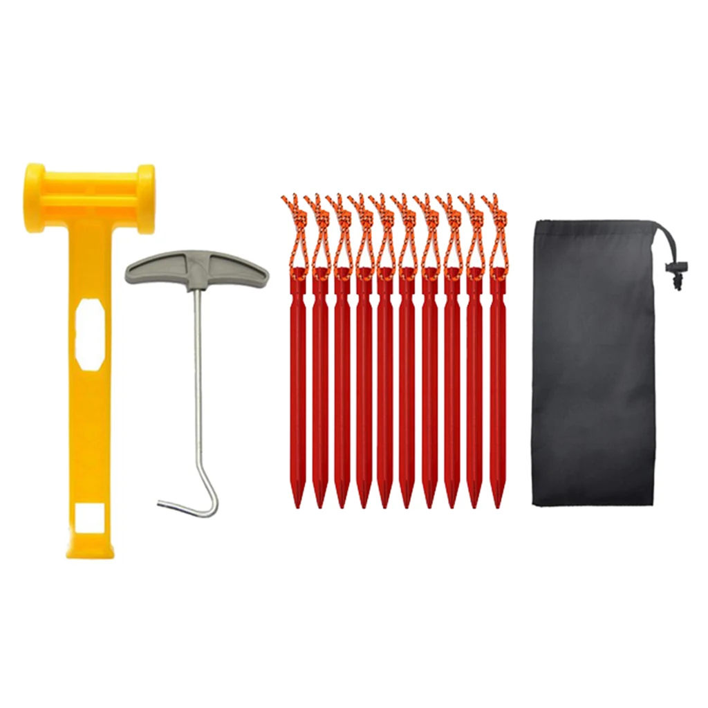

10x Tent Pegs Heavy Duty Alloy Canopy Stakes Ground Nail Outdoor Camping Tools
