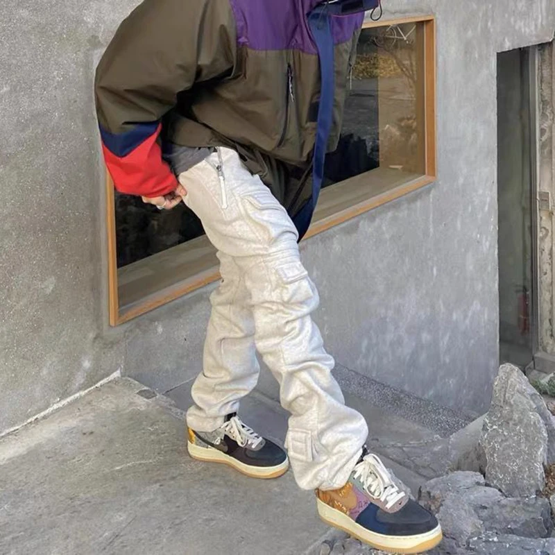 

High Street Multi-pocket Joggers Sweatpants Men and Women Drawstring Solid Casual Harem Pants Oversize Baggy Track Pants