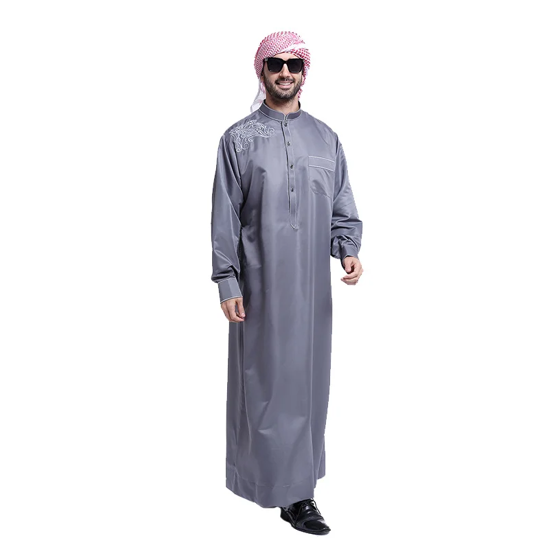 Arab Muslim clothing for men thobe Arabic Islamic abayas dress Indian mens kaftan Robe Men XXL XXXL Plus size Clothes|Мусульманская