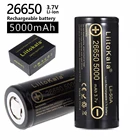 Аккумуляторная батарея LiitoKala 26650 5000 мАч, литиевая батарея 3,7 в 5000 мАч 26650, аккумуляторная батарея 26650-50A, подходит для фонарика, новинка