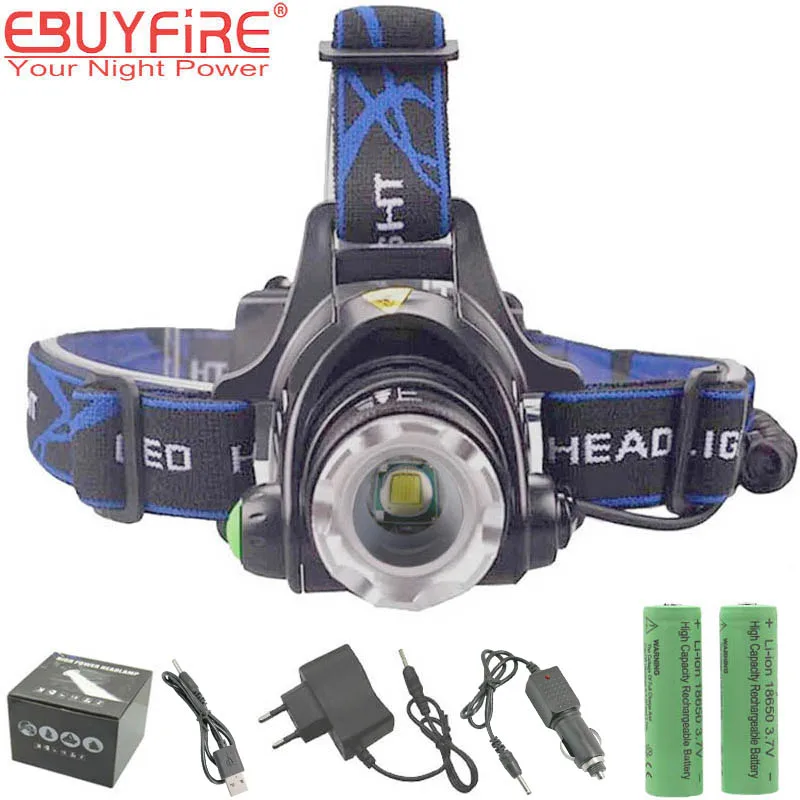 EBUYFIRE A9 светодиодный налобный фонарь ZOOM 2000LM Водонепроницаемый 18650 перезаряжаемый светодиодный налобный фонарь - Испускаемый цвет: Headlight