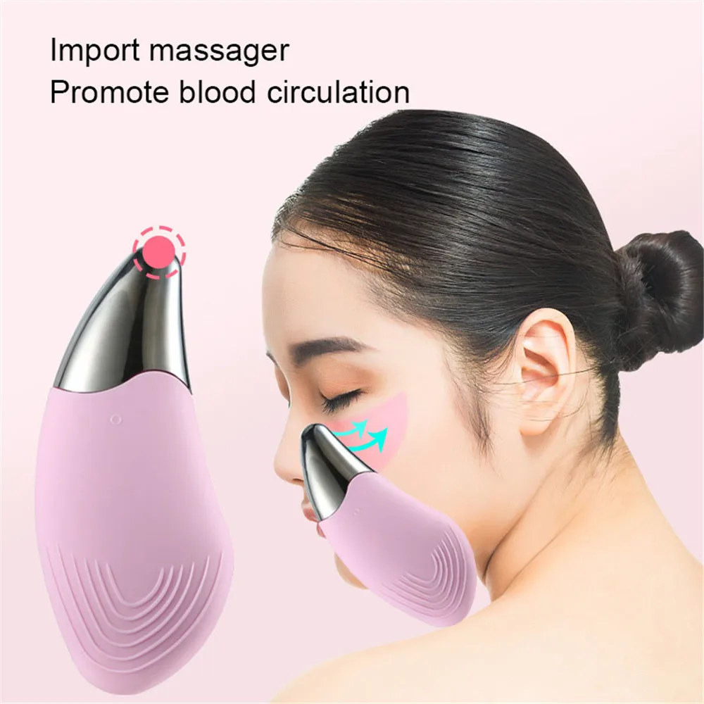 

Mini Electric Facial Cleansing Brush Silicone Sonic Vibration Massager Blackhead Remove Face Pore Deep Cleansing Massage Brush
