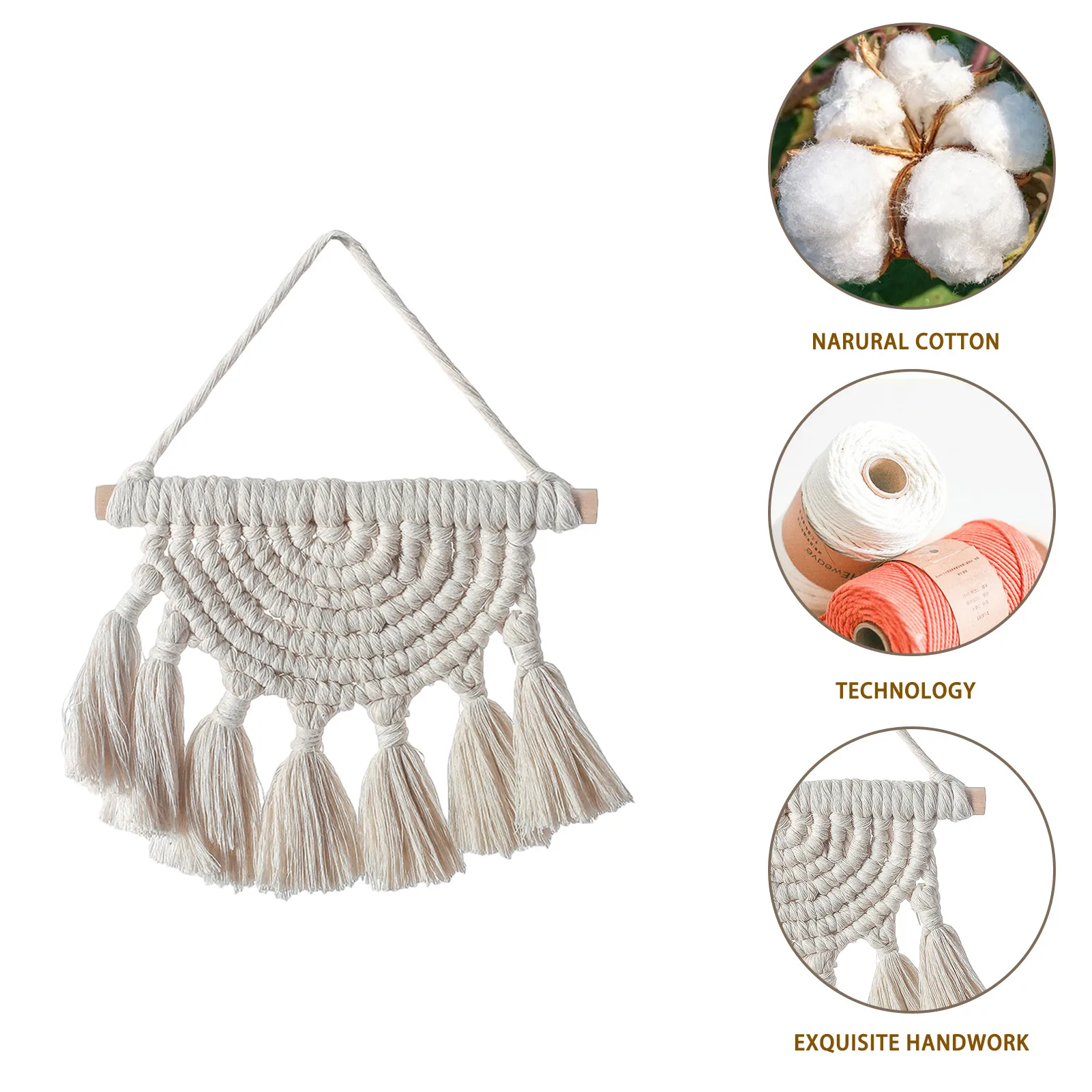 

Simple Nordic Style Bohemian Chic Macrame Wall Hanging Handwoven Tassel Tapestry Dream Catcher For Home Bedroom Decoration 2021