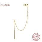 Женские серьги-клипсы CANNER из стерлингового серебра 925 пробы с индивидуальной кисточкой на цепочке, с застежкой для ушей, ювелирные украшения со стразами, 1 шт.