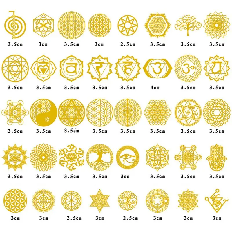 

40Pcs Copper Orgonite Sticker Tree Life Energy Tower Pyramid Epoxy Resin Crafts