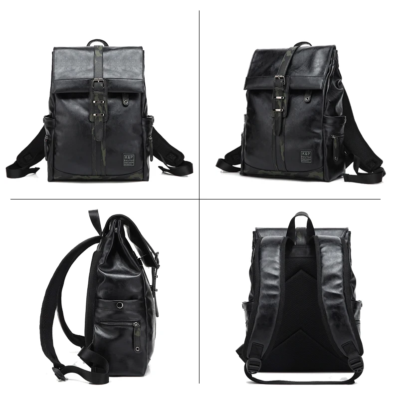 Мужской рюкзак из искусственной кожи повседневный дорожный ранец для ноутбука
