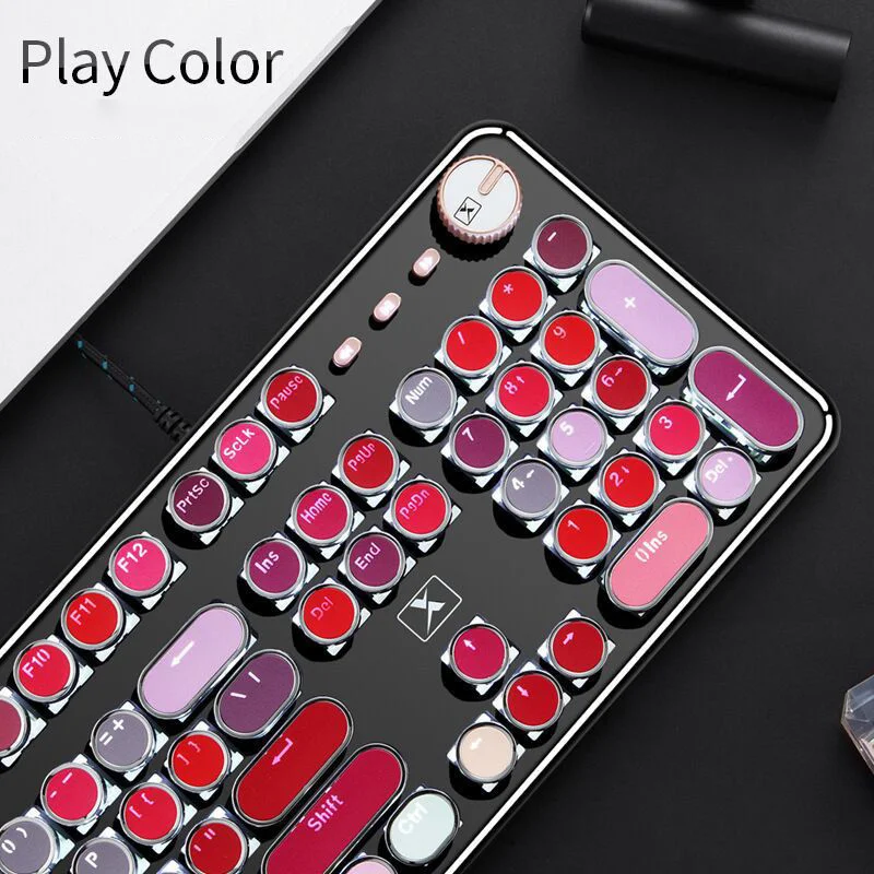 

Game Mechanical Feeling Keyboard and Mouse Set Universal Vintage USB Wired Switches Keycaps Esports Keyboard For Gamer PC Laptop