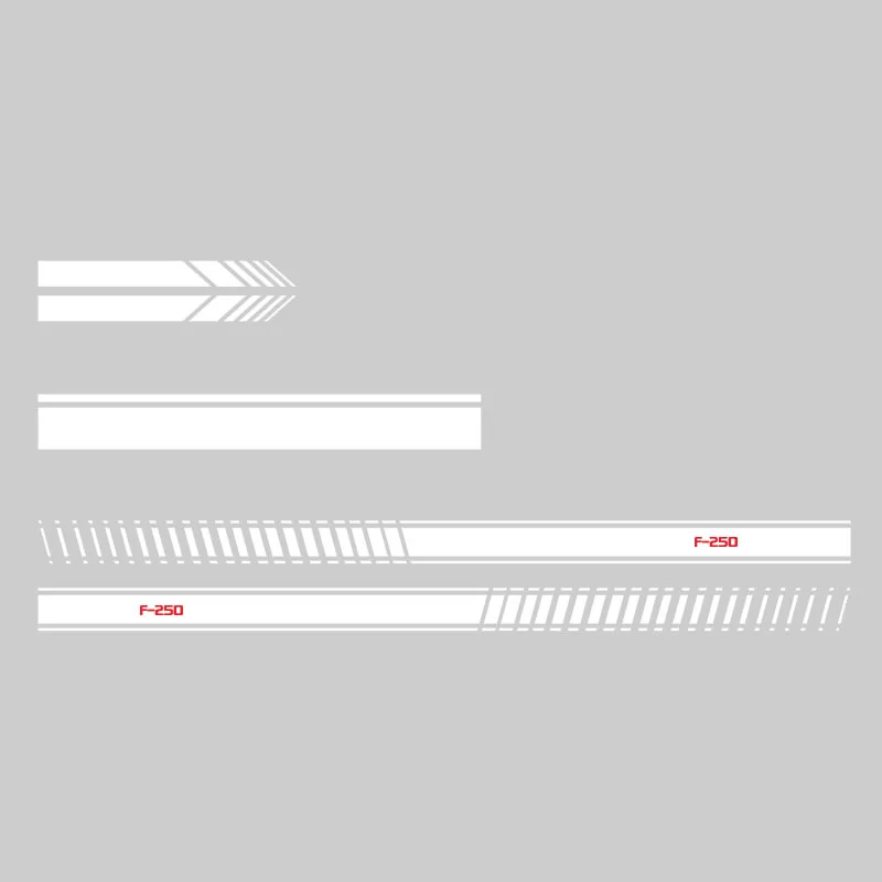 

5Pcs Long Stripe Car Stickers For Ford F-250 F250 Car Hood Side Door Rearview Mirror Auto Body Decals