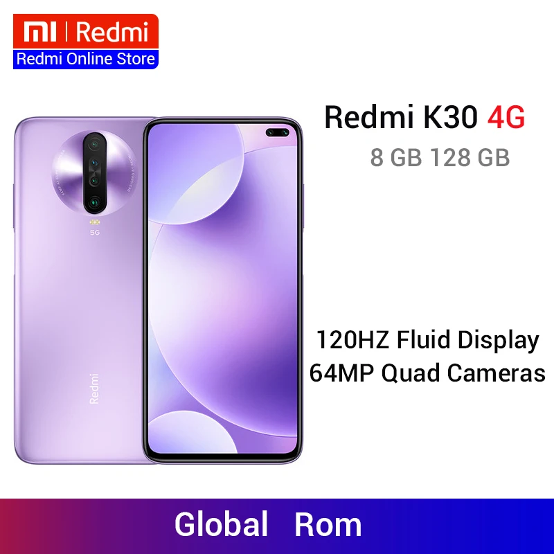 Xiaomi Redmi K30 смартфон с восьмиядерным процессором Snapdragon 730G ОЗУ 8 ГБ ПЗУ 128 6 67 120 Гц 4500