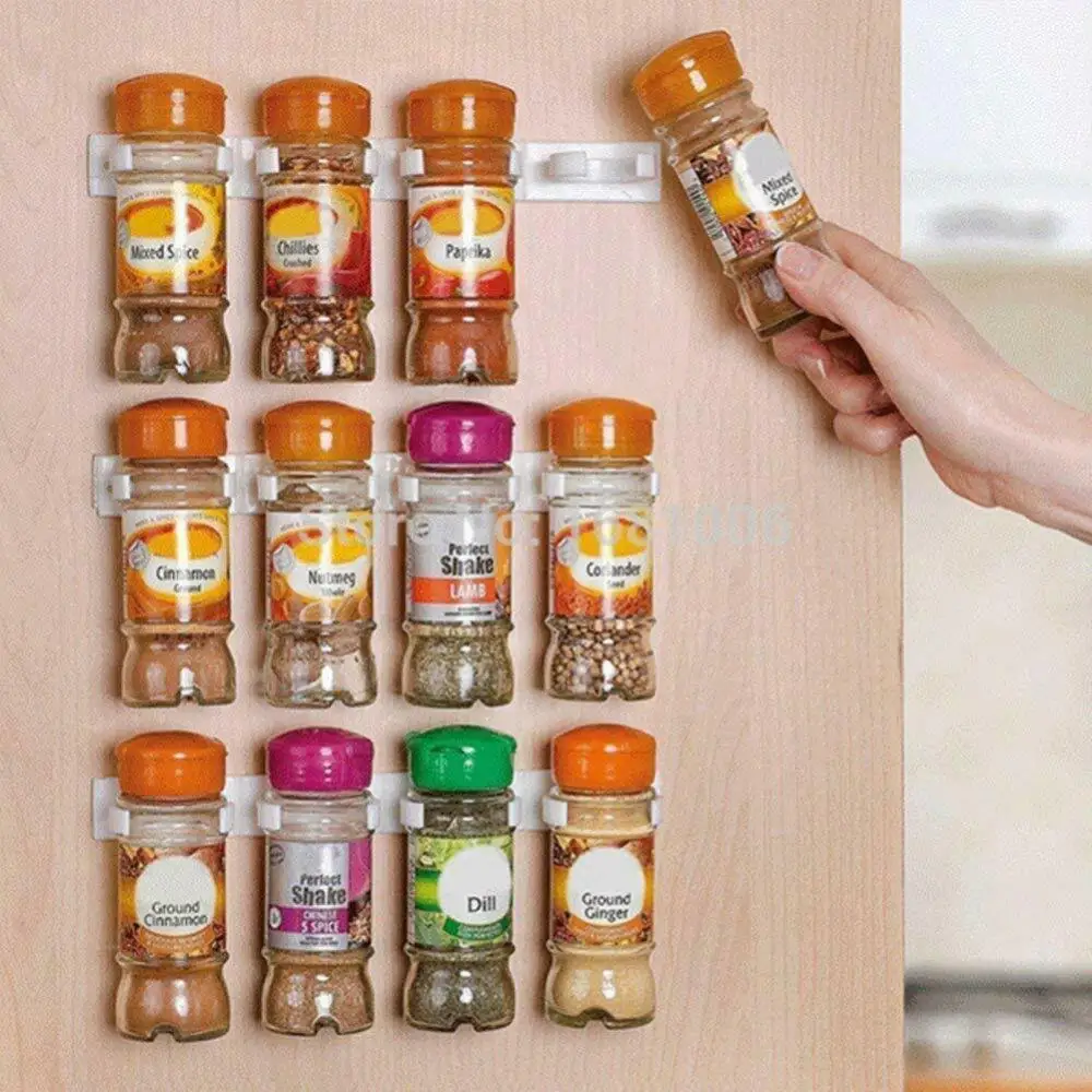 Seasoning Bottle Organizer Storage Holder Spice Jar 20Pcs Kitchen Rack Cabinet | Дом и сад