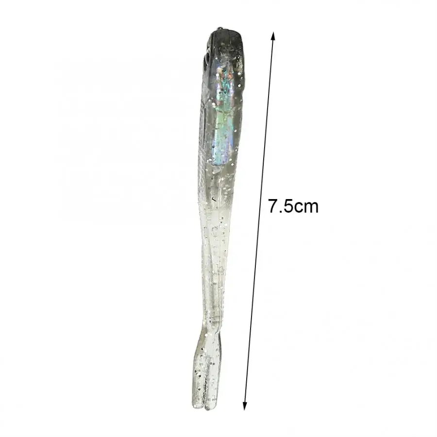10 шт. 7 5 см 3D глазами Мягкая силиконовая приманка Lead Jig Head Рыболовная Приманка