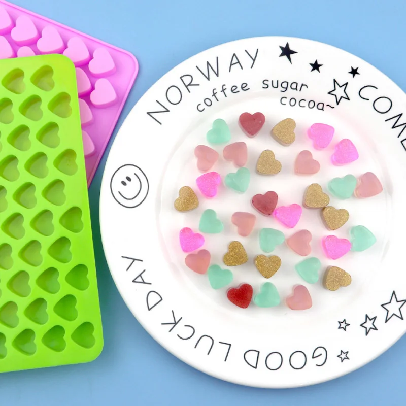 

55 Holes Mini Heart Silicone Cake Mold Chocolate Fondant Jelly Cookie Muffin Ice Mould Flexible Moulds Cupcake Bake Tools