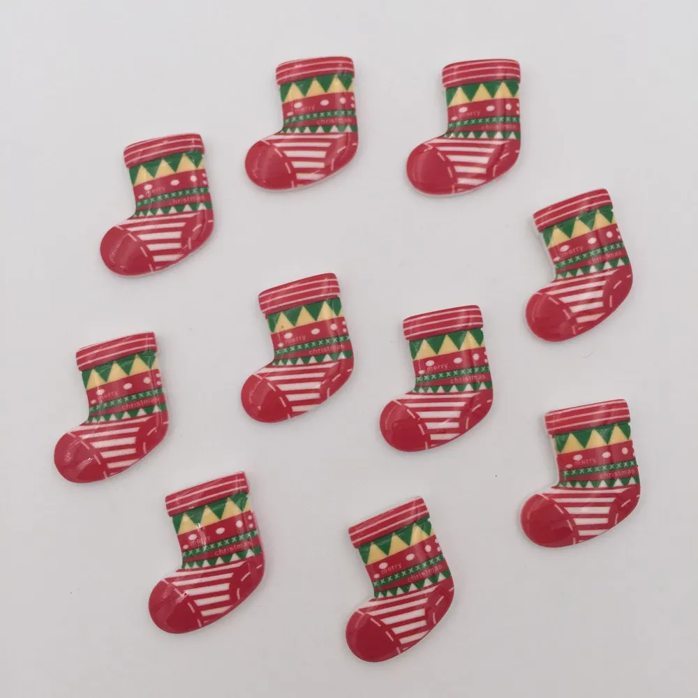 Смола прекрасный микс красочные мини рождественские Цветочные сапоги плоский