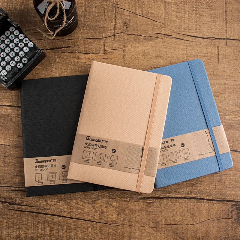 

Guangbo A5 Leather Notebook Business Retro 120 Pages Diary Student Notebook For School For Office Meeting 3 Colors