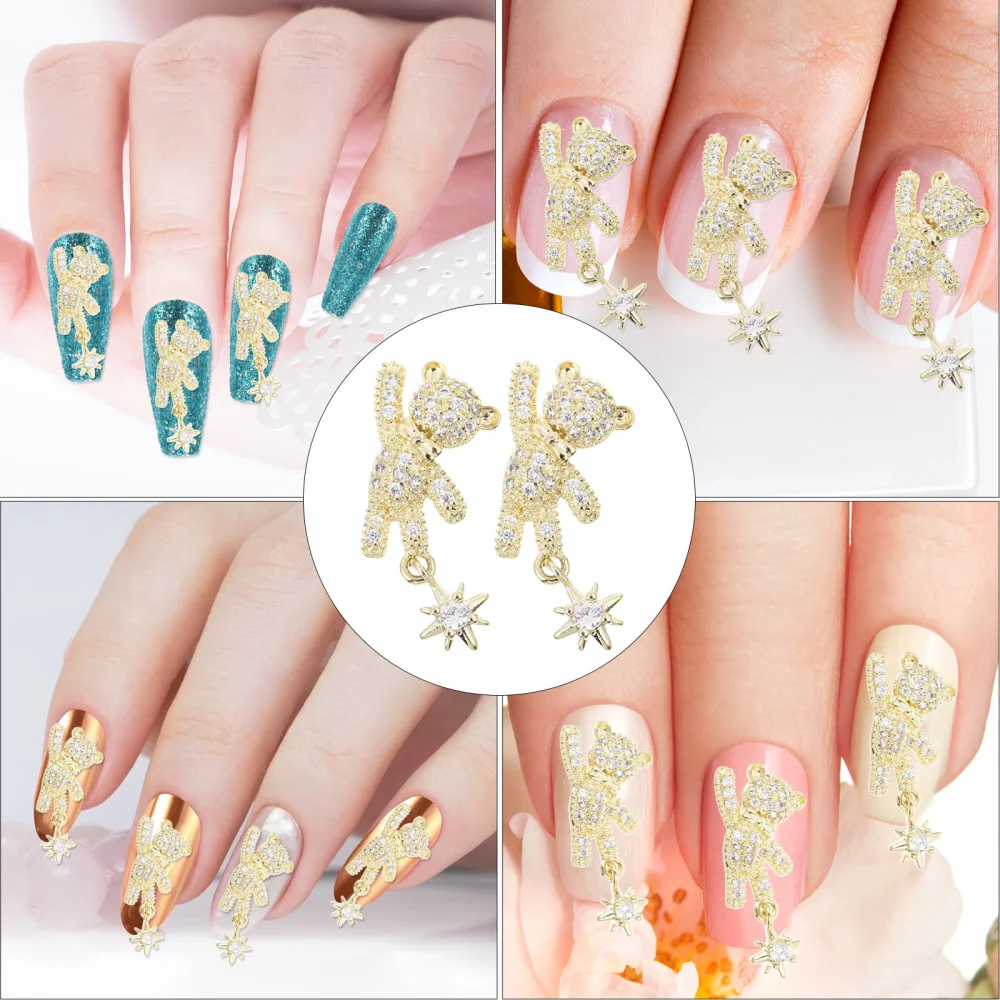 

5Pcs Nail Art Studs Bowknot Bear Nail Art Decorations Manicure Supplies