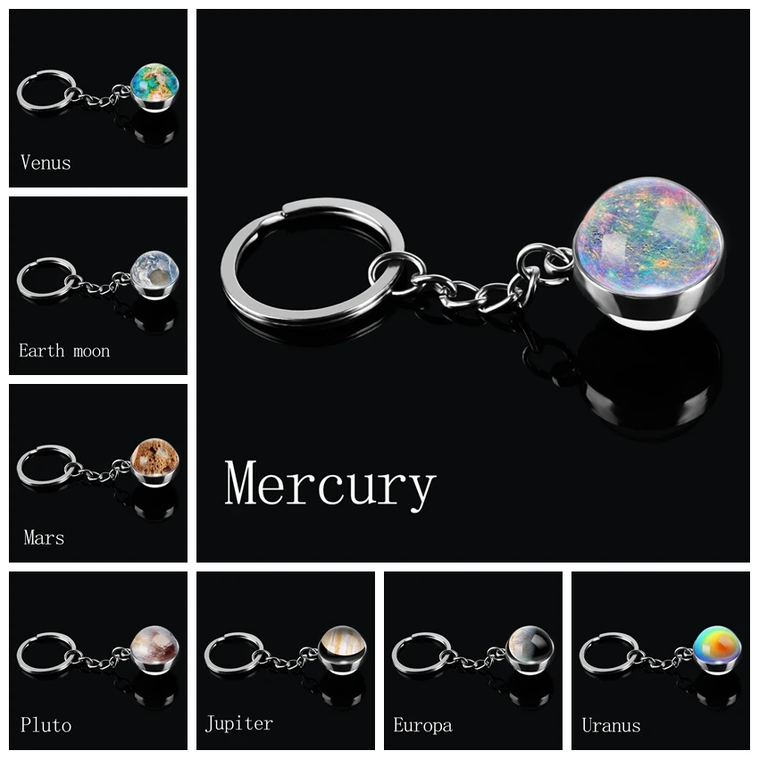 Брелок для ключей с двумя боковыми стеклянными шариками стильные украшения