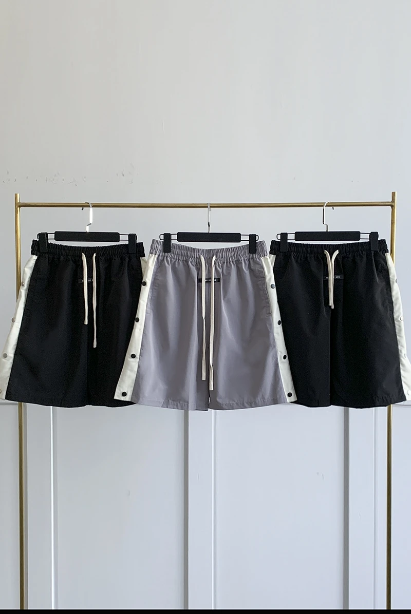 

new high street double linetide brand American style breasted hip-hop five-point pants loose basketball casual pants men'sshorts