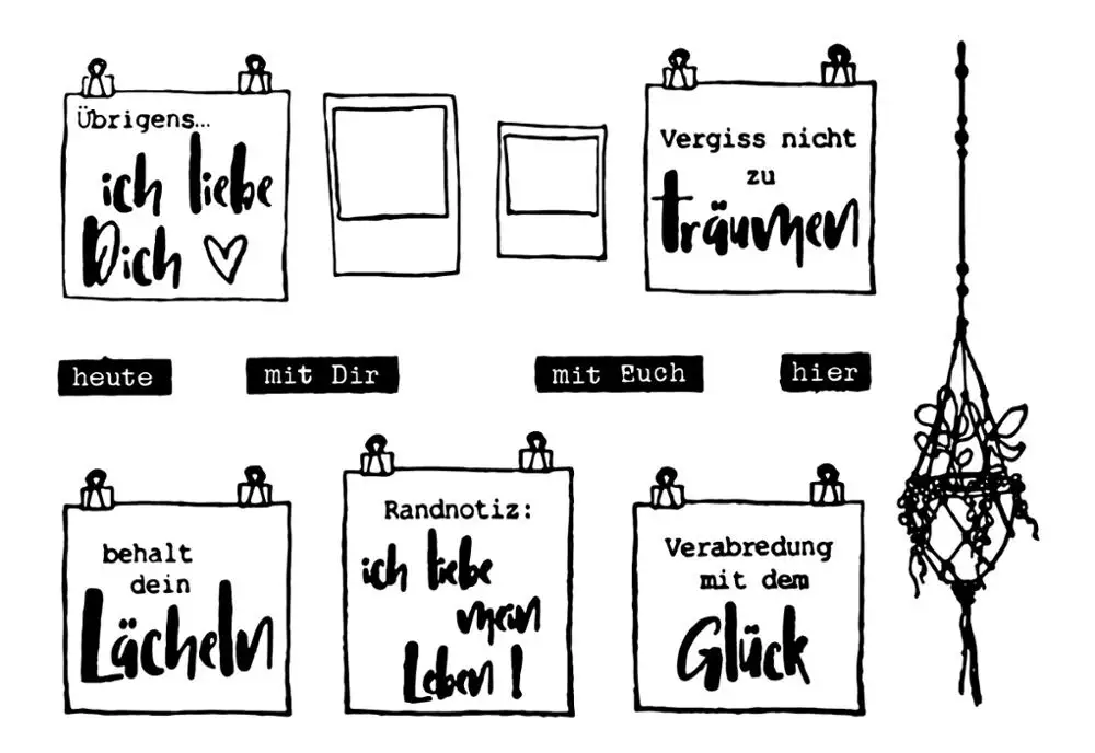 German Word clear stamps