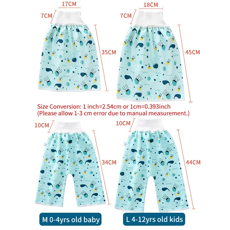 Falda de pa&ntilde;al para beb&eacute;, pantalones de entrenamiento infantil, pa&ntilde;al de tela, pantalones cortos, falda a prueba de fugas, para dormir, orinal-2