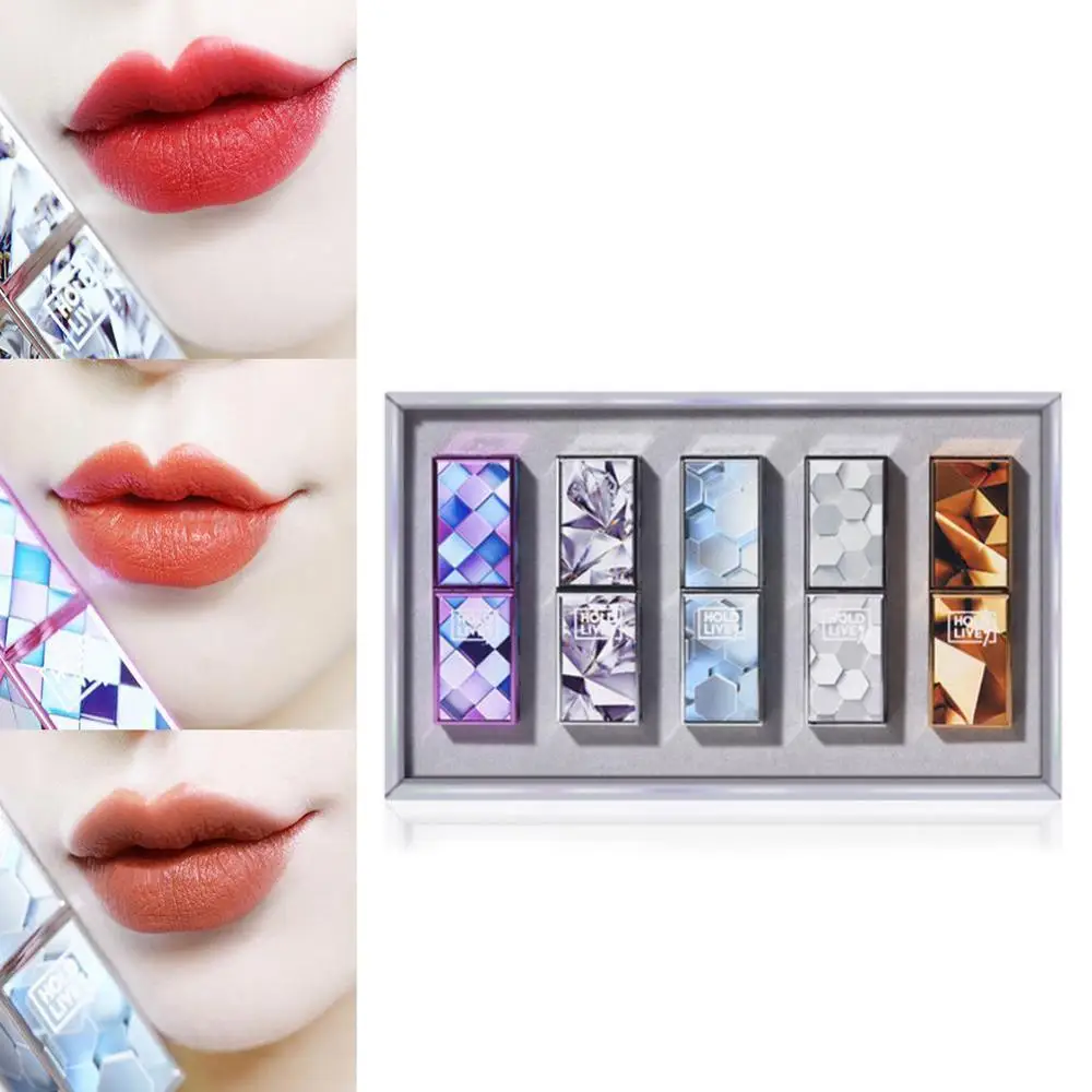 Holdlive Cube зеркальный набор губная помада матовая 923 персиковый цвет Студенческая