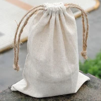 natural linen gift bags burlap jute drawstring sack 7x9cm 9x12cm 10x15cm pack of 50 makeup jewelry packaging pouches