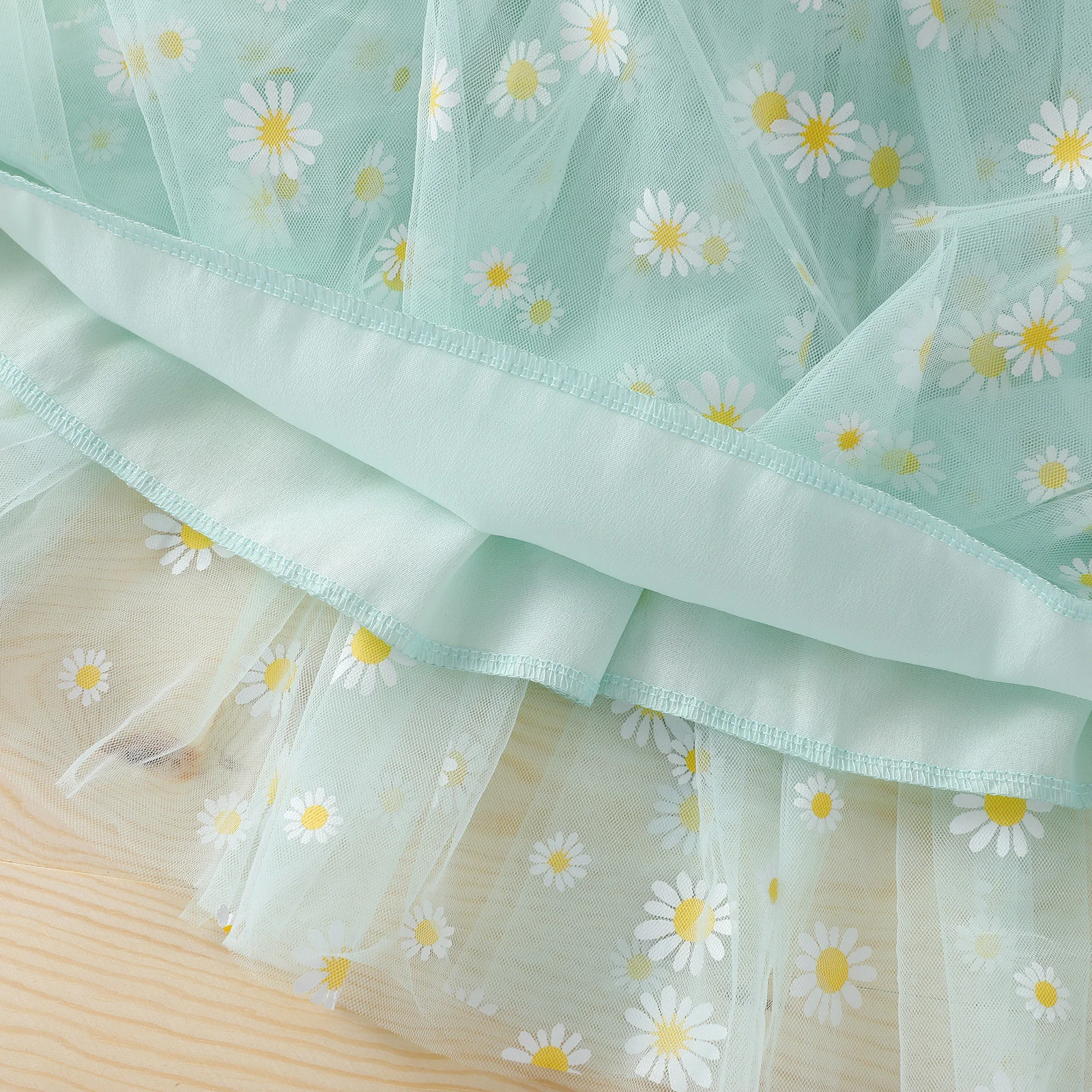 pudcoco 2021 New Toddler Cute Daisy Print Girls Midi Tulle Skirt Elastic Waist 3-Layer Tutu Skirts Clothing | Детская одежда и