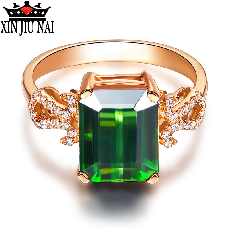 Luxurious Classic Rose Gold natural jadeite engagement ring ladies boutique jewelry Valentine's Day gift | Украшения и