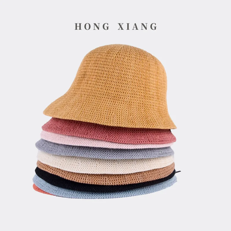

Bell-Shaped Visor Fisherman Hat Summer Thin Visor Hat Trend Retro Solid Color Bucket Hat Unisex Sunscreen Hat 9 Colors