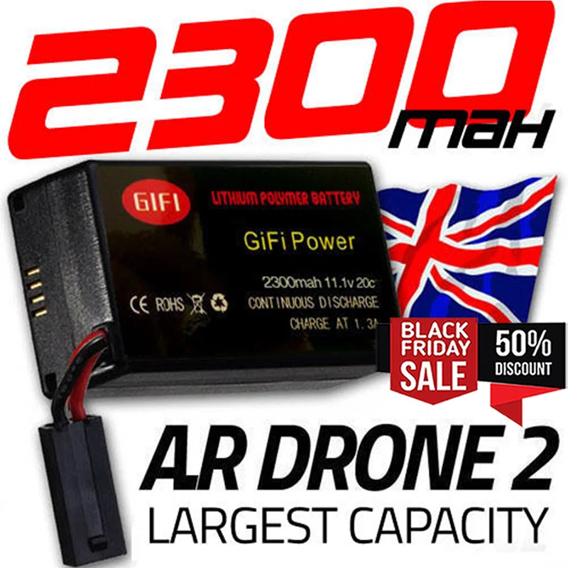

Аккумулятор высокой емкости Li Po 2300 мА · ч для квадрокоптера Parrot AR 2,0 11,1 В 25C