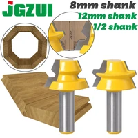 2pc lock miter router 22 5 degree glue joinery router bit 12 12mm shank 8mm shank woodworking cutter tenon cutter for wood