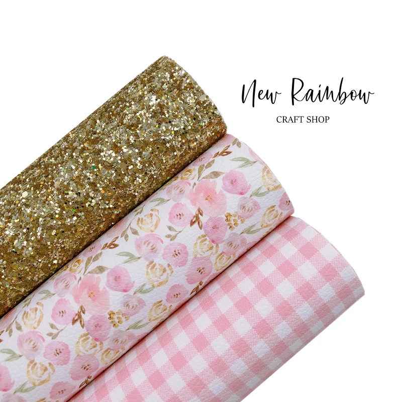 Новая Радуга 30x2 2 см/A4 Великолепная Роза и блестящий цветок искусственная кожа