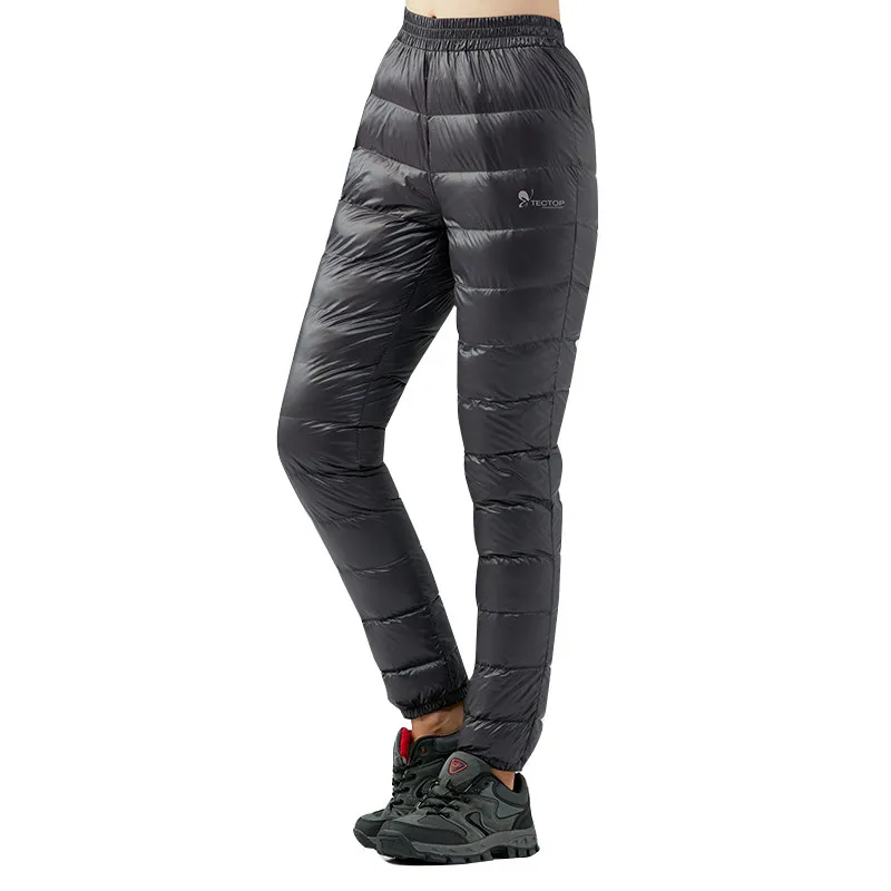 Tectop зимние сверхлегкие брюки на утином пуху для мужчин и женщин мужская верхняя