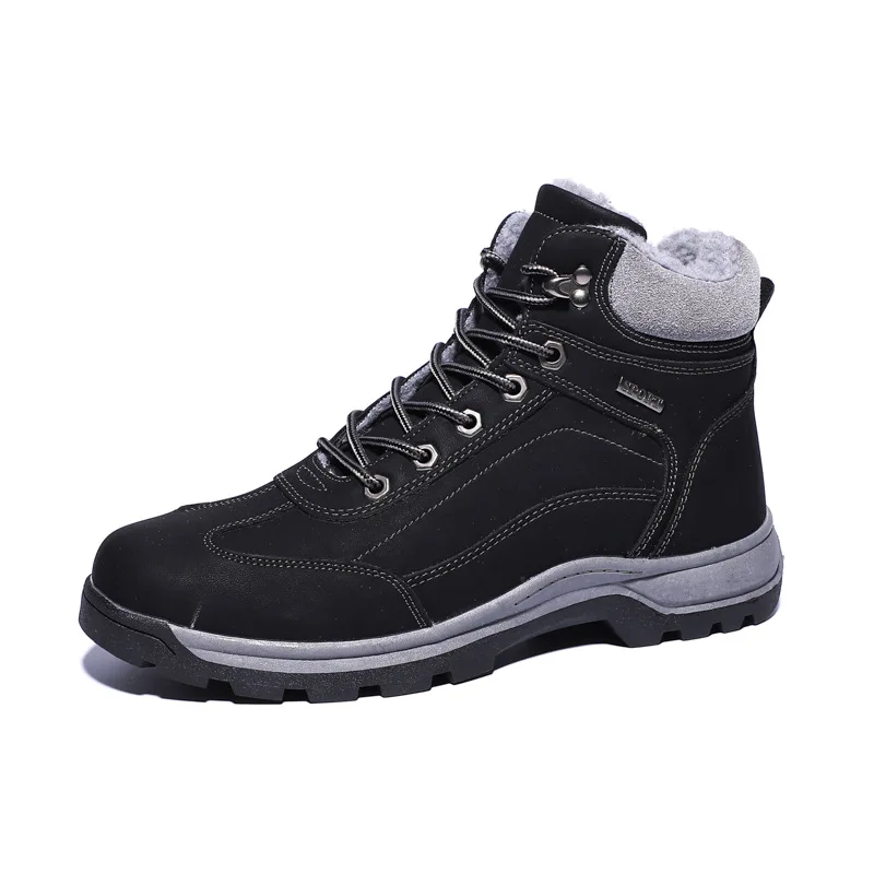 

2019 High Quality Super Warm Men Boots Winter Boots Waterproof Rubber Plush Snow Boots Retro Ankle Boots for Men Winter Shoes