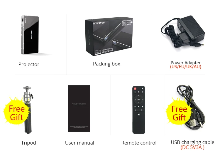 BYINTEK UFO P10 Портативный Умный домашний кинотеатр Android 7.1.2 OS Wifi мини HD светодиодный dlp проектор для Full 1080P MAX 4K для Iphone 11