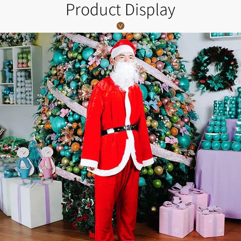 

Men's Santa Claus Suit Christmas Velvet Adult Santa Costume Xmas Clothing