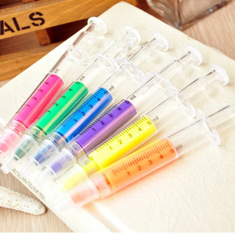 Новинка милый креативный цветной шприц с имитацией школьные принадлежности для