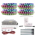 WS2812B 5050SMD RGB Светодиодная лента индивидуально Адресуемая WS2812 IC SP105E Bluetooth Светодиодная лента регулятор DC5V трансформатор питания