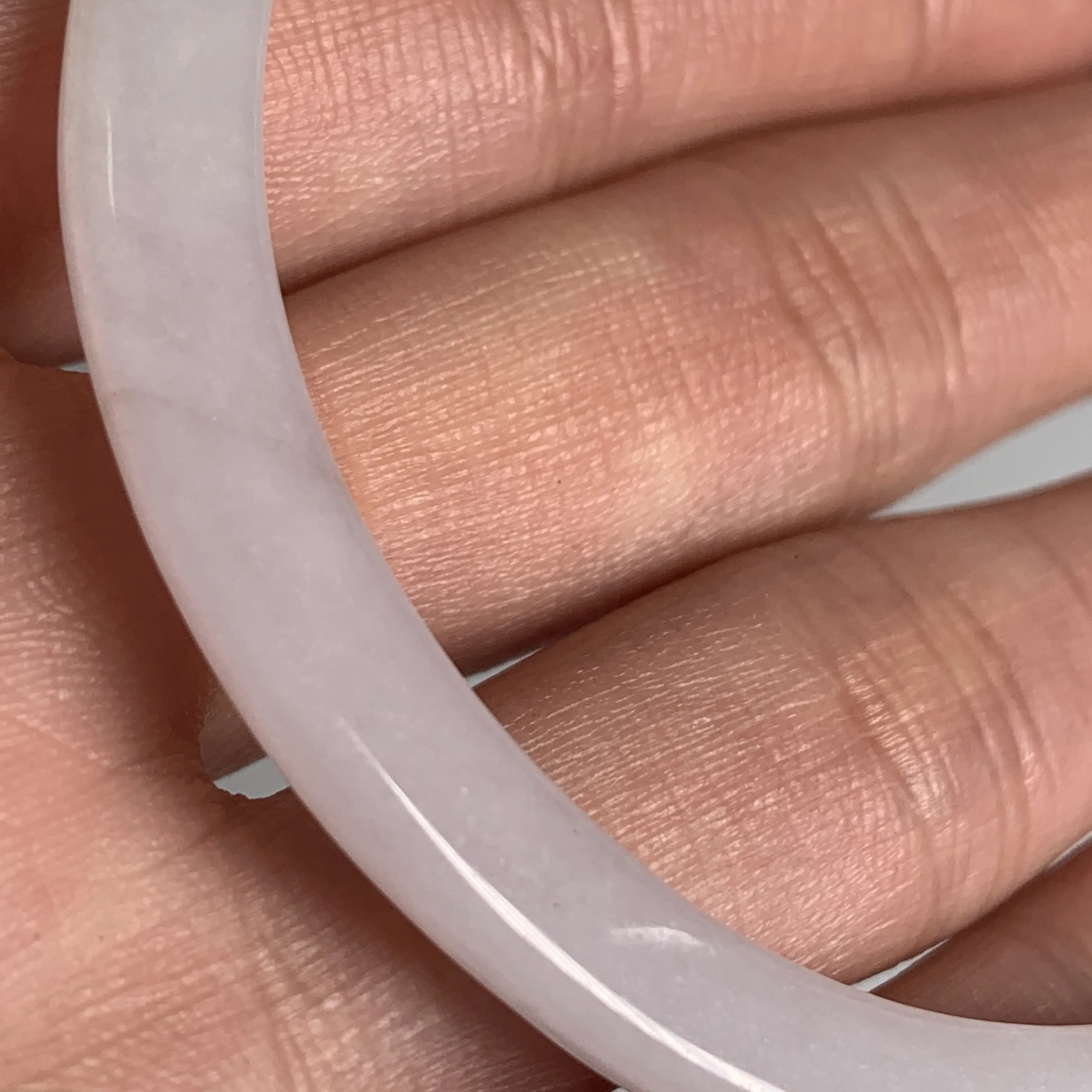 53.5mm Natural Ice Grade A Jade Thin Bangle green Burma Jadeite hand carved Lady Chain Female bracelet Myanmar Type stone | Украшения и