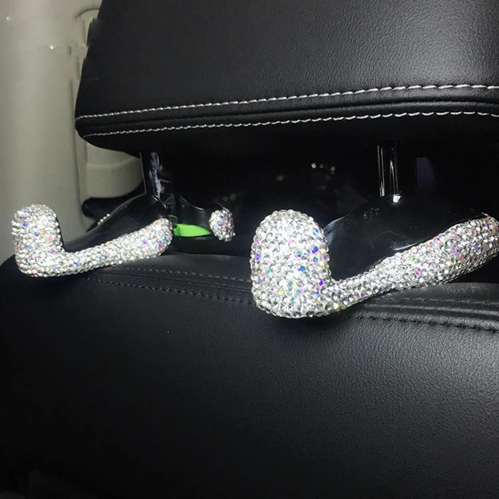 Bling автомобильное заднее сиденье скрытый крючок подголовник вешалка блеск