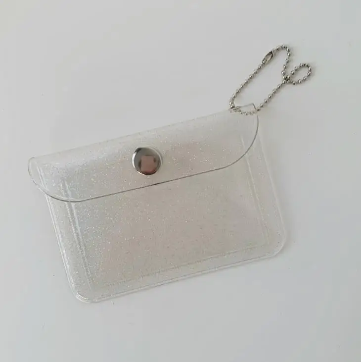 1 шт. милый Прозрачный блестящий водонепроницаемый чехол для карт из ПВХ женщин и