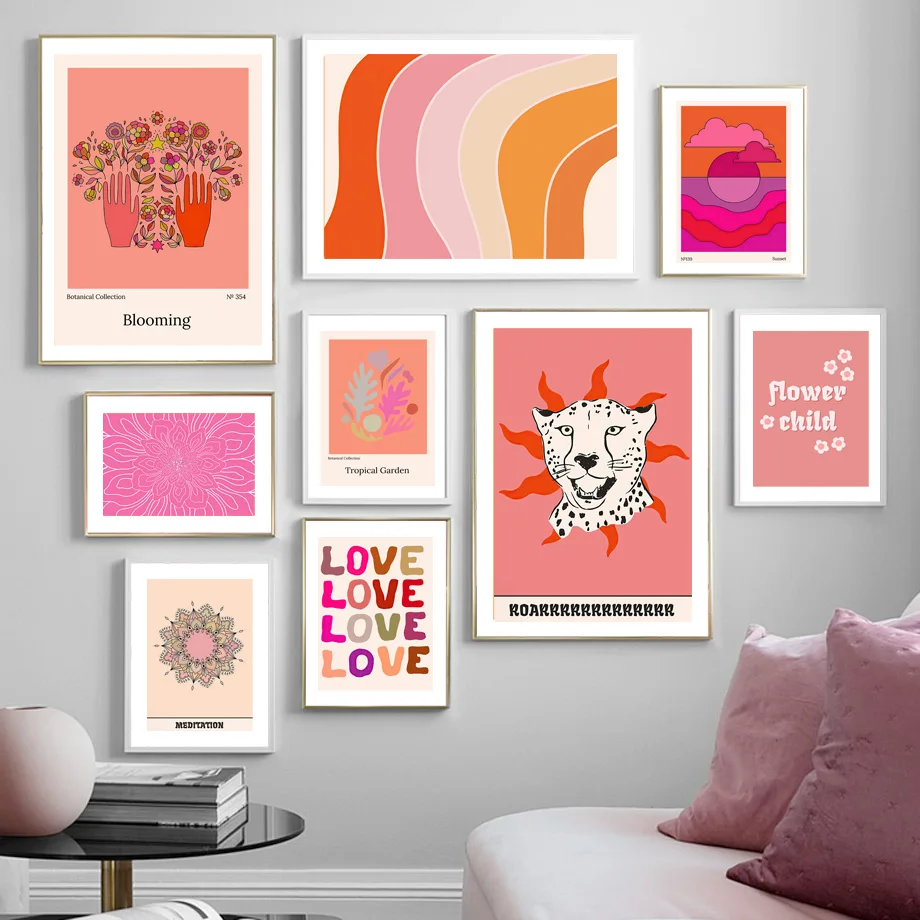

Tropical Garden Botanical Sunset Cheetah Wall Art Canvas Painting Nordic Posters And Prints Wall Pictures For Living Room Decor