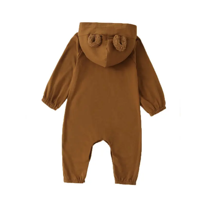 

Baby's Toddler Kids Long-sleeved One-piece Hooded Romper Cute Clothes Outfits