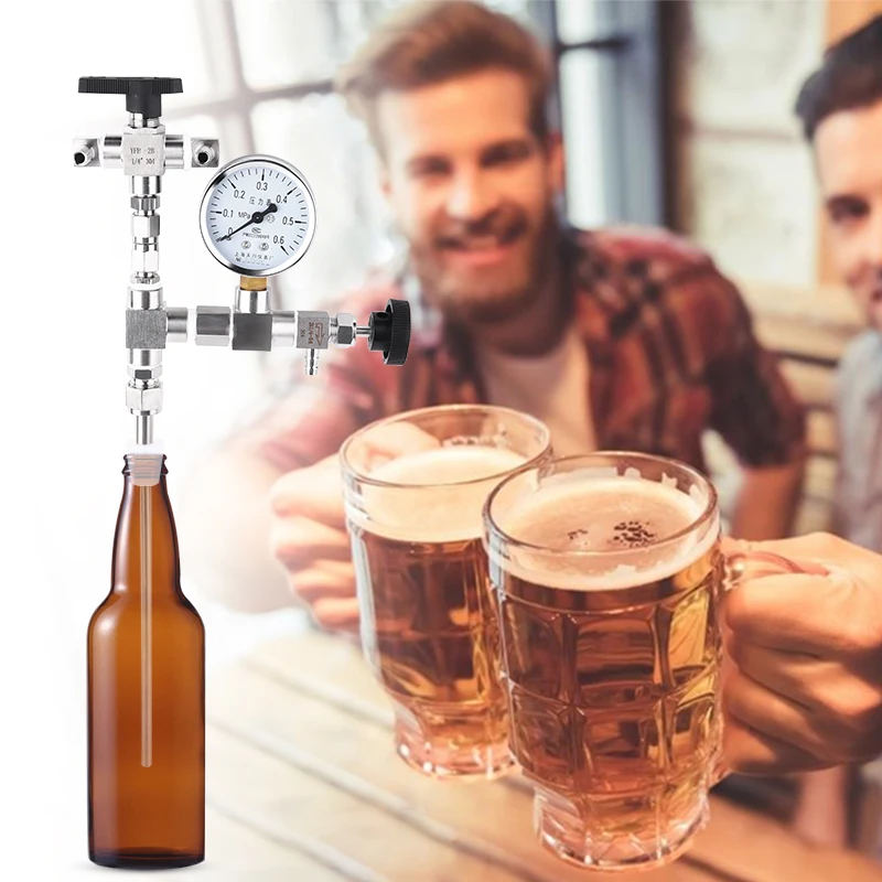 Наполнитель для пивных бутылок с манометром Co2 пистолет обратным давлением