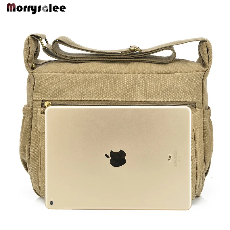 Холщовая Сумка для мужчин и женщин модный саквояж на плечо с откидным карманом