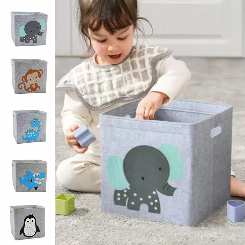 

Cube Folding Toys Storage Box Kids Toys Organizer Box Felt Cloth Fabric Storage Basket For Cartoon Animal Multifunctional Shelf