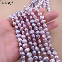 wholesale cultured baroque freshwater pearl beads natural purple pink 7 8mm sold per 14 96 inch strand for diy jewelry making