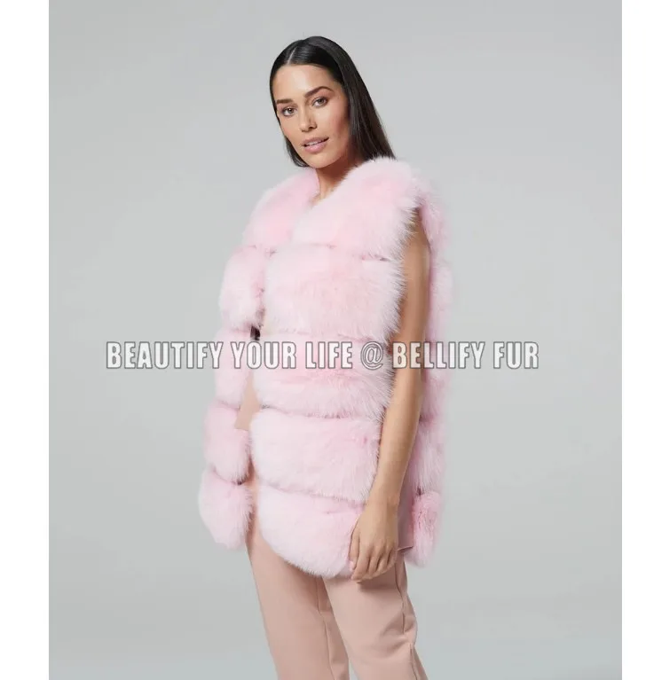Из натурального Лисьего меховая жилетка, куртка, жилет с коротким рукавов Vestwoman зимние теплые натуральный жилет на натуральном меху Меховая куртка лисий мех пальто