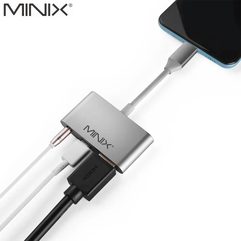 MINIX NEO C-HA Ultimate 3-в-1 медиа адаптер USB-C до 4K 60 Гц совместимому с HDMI 3 5 мм аудио разъем