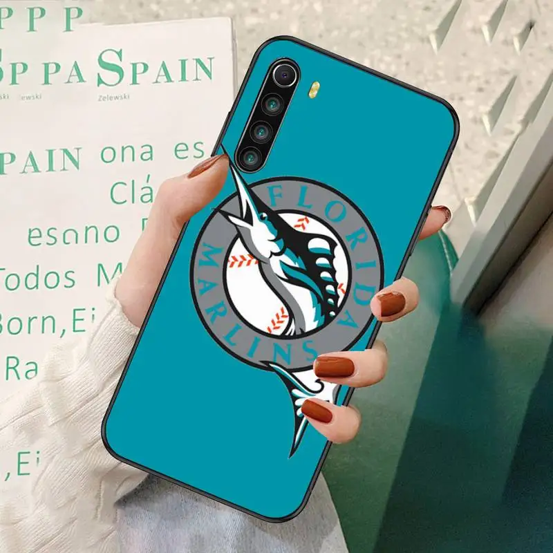 

0 Miami Marlins Black TPU Phone Case For Redmi 7 8 9 A K20 30 Pro Note 8 9 Pro 9s
